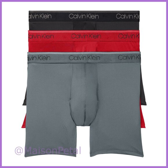 Silky Microfiber Stretch Boxer Briefs 3-Pack Contoured Pouch Support